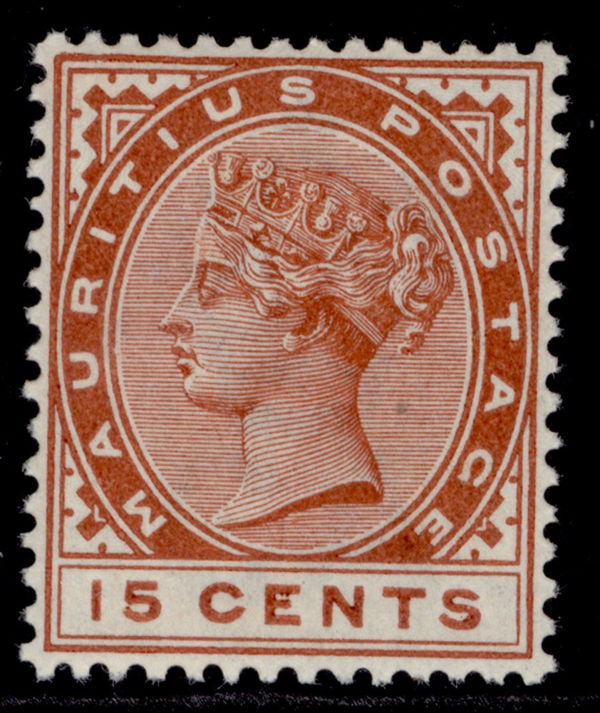 MAURITIUS QV SG107, 15c chestnut, M MINT.