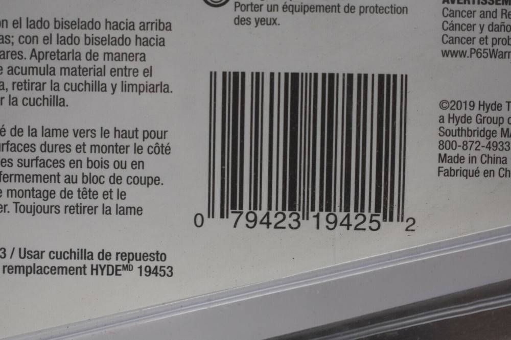 Hyde 5" Heavy Duty Steel Angled Blade Floor Scraper 12" Threaded Handle
