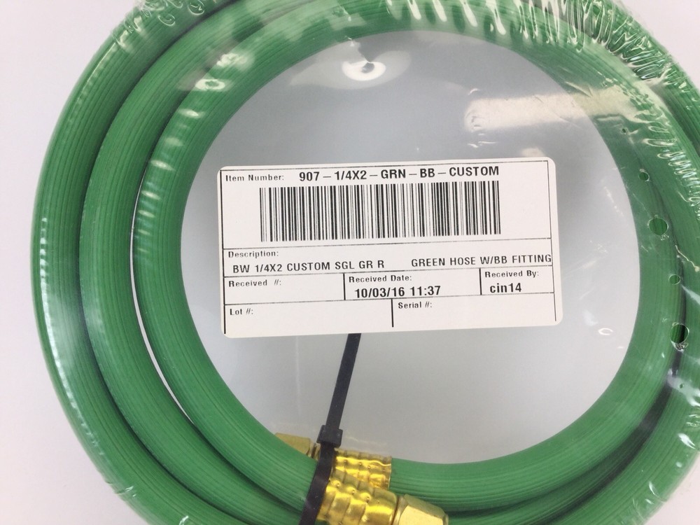 Continental ContiTech 1/4" R Grade : STD duty : 200 PSI Oxygen Hose 8ft BB