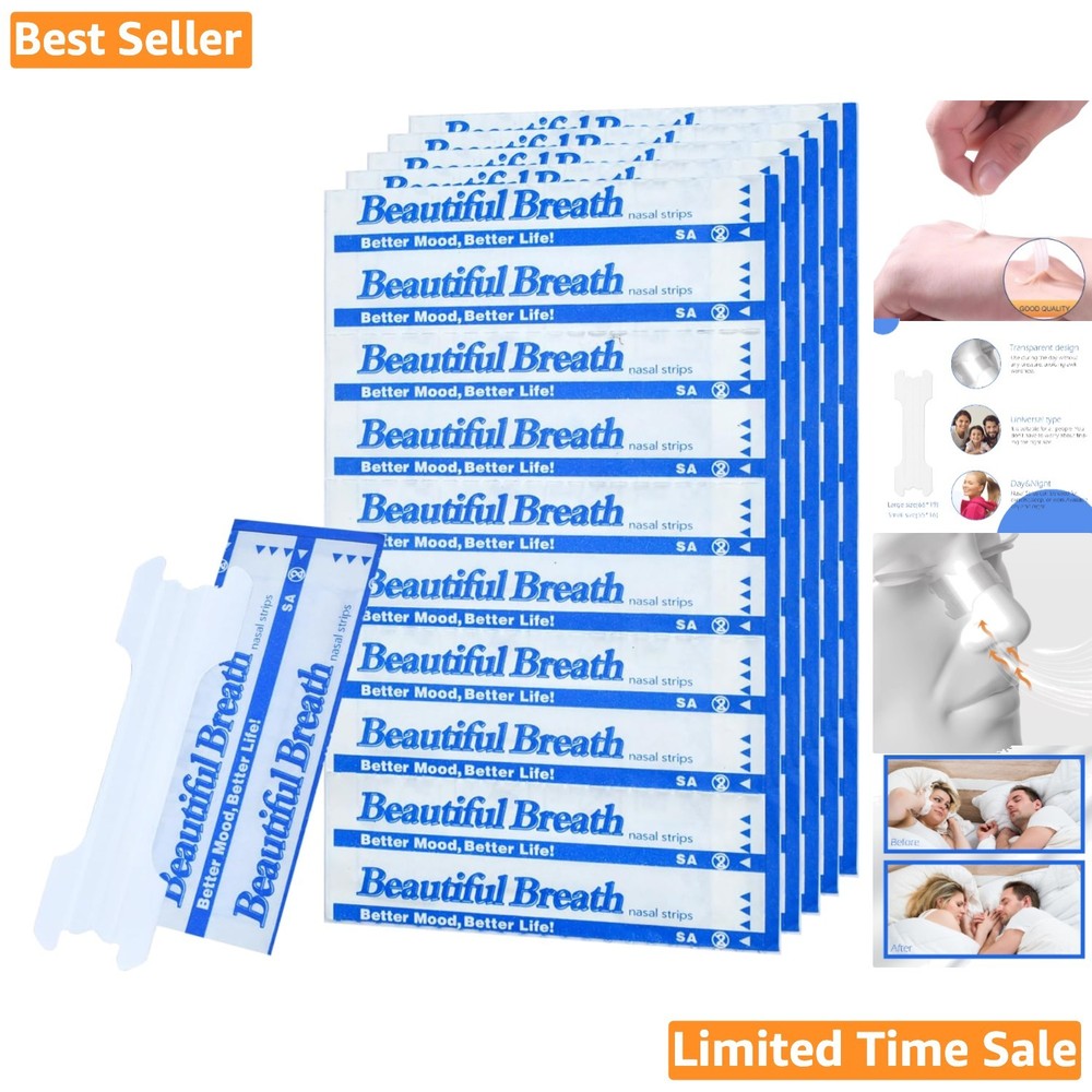 Invisible & Transparent Nasal Strips – 50 Soft & Comfortable Breathable Strips