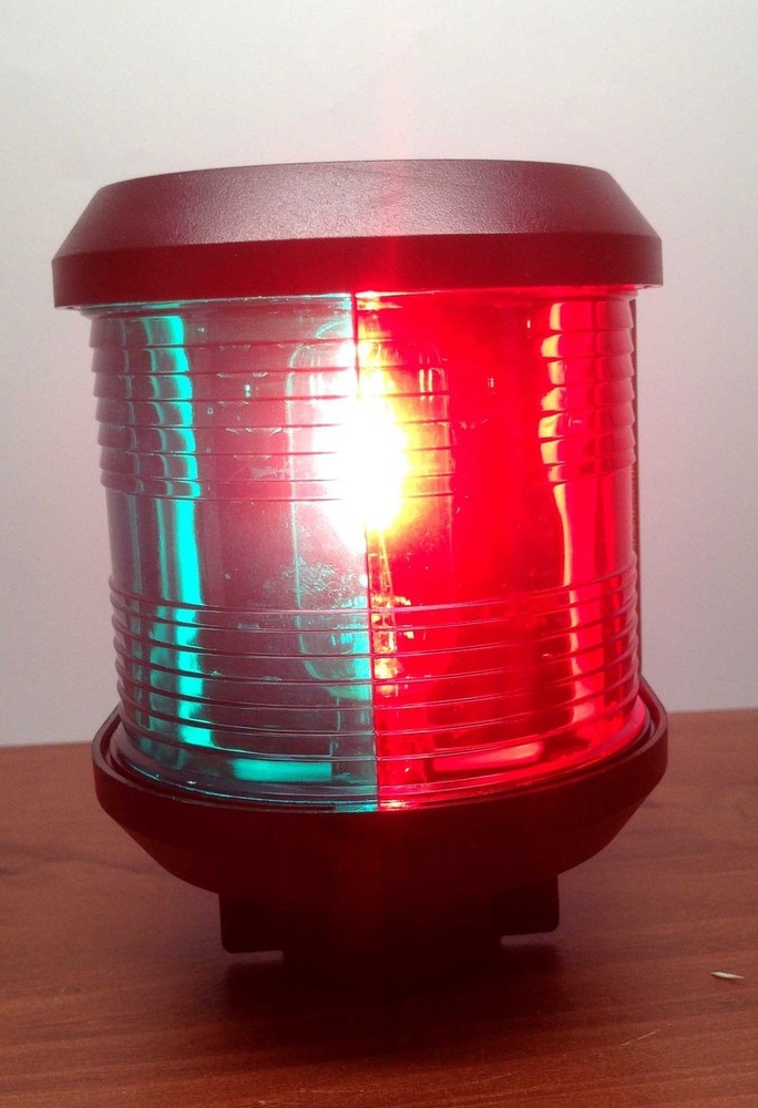 LARGE MARINE COMBINATION RED GREEN BOW NAVIGATION LIGHT WATERPROOF 2 NM