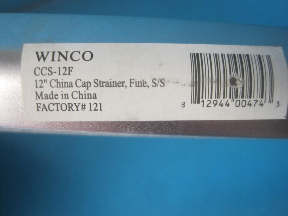 Winco - CCS-12F - 12 in Fine China Cap Strainer