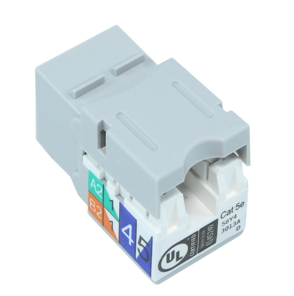 Keystone Jack Insert/Punch-down - Cat 5E RJ45 Networking Gray