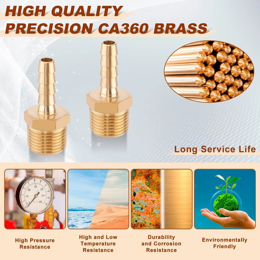 Fuel Line Adapter 5 x Adapter Brass Material /w Wide Application Scope 5pcs