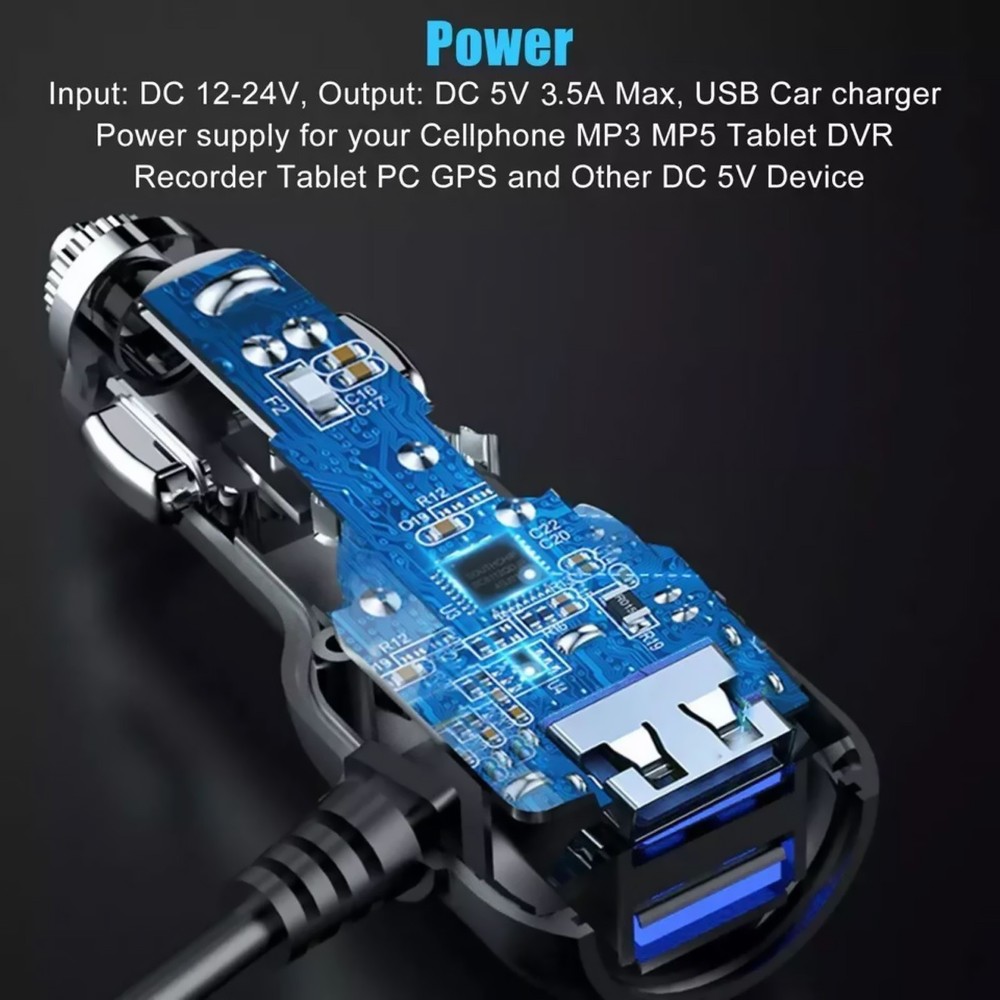 USB Car Charger Cable Power Cord Supply Effortless Setup for Camera GPS