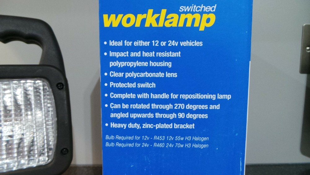 RING SWITCHED WORKLAMP DUAL VOLTAGE RCV9550 RECTANGULAR HALOGEN BRIGHT/LONG BEAM