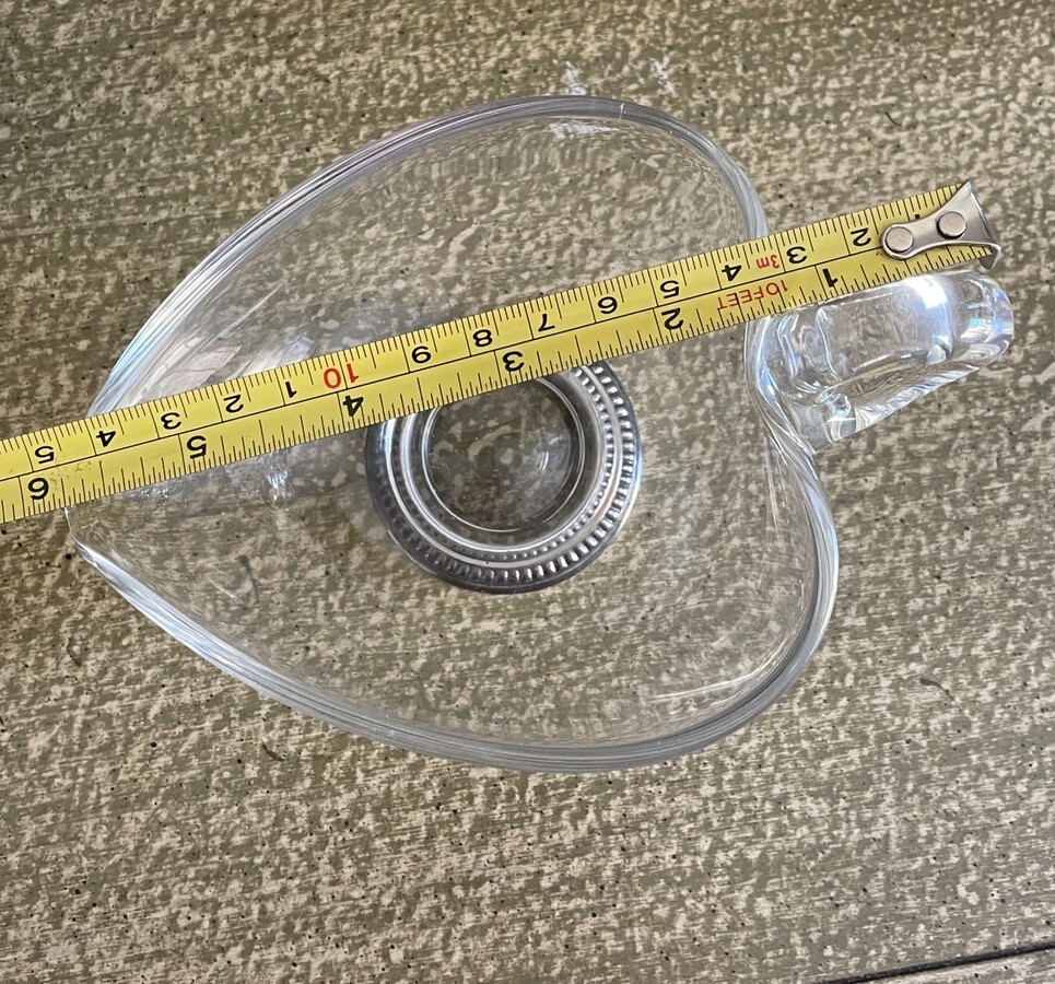 Sterling Silver Bottom Collar Glass Triangular Scoop Sauce Boat