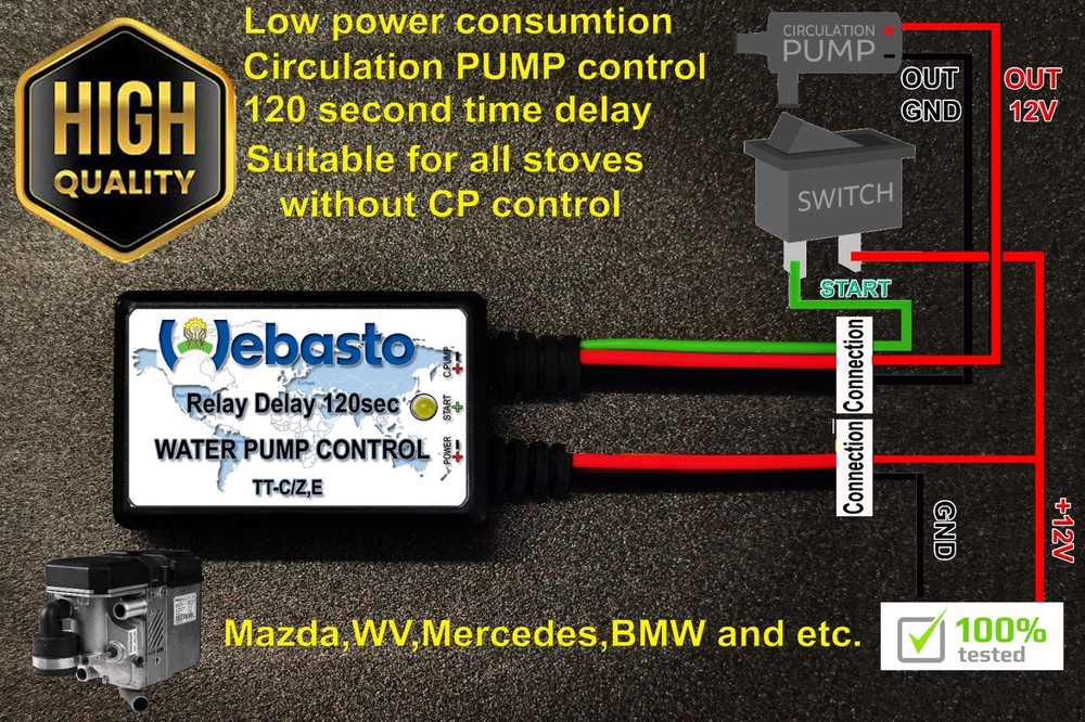 Webasto Water Pump Control  Relay Delay 120sec