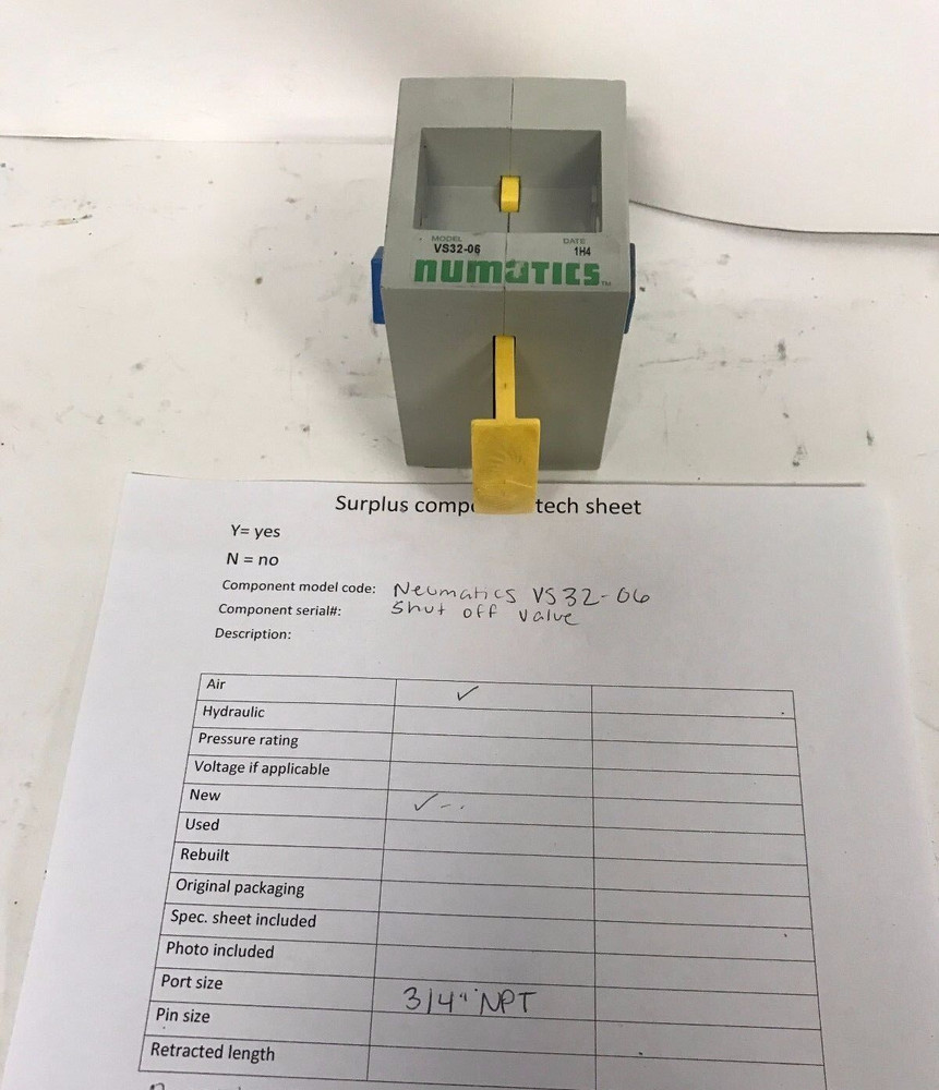 Numatics Shut Off Valve VS32-06