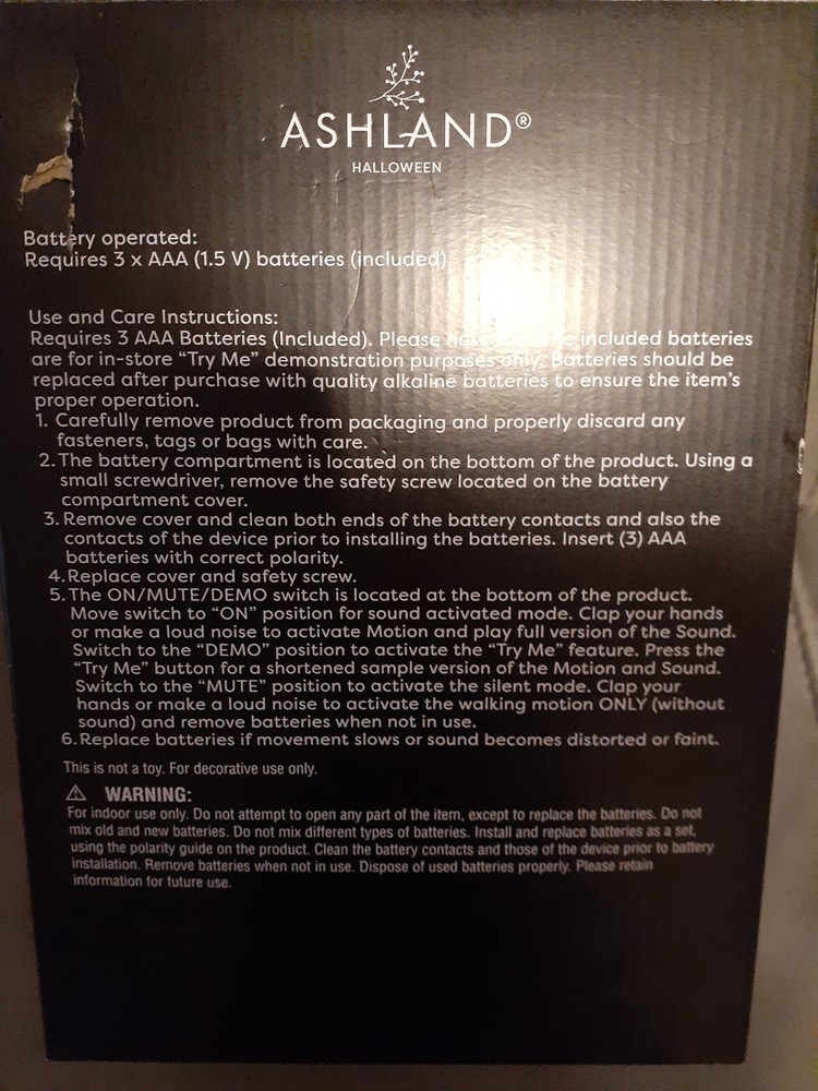 Ashland Halloween Animated Tea Kettle Walking Feature Tested Working