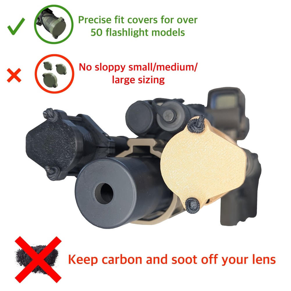 Light / Lens Cover with Tip Grip for Flashlights
