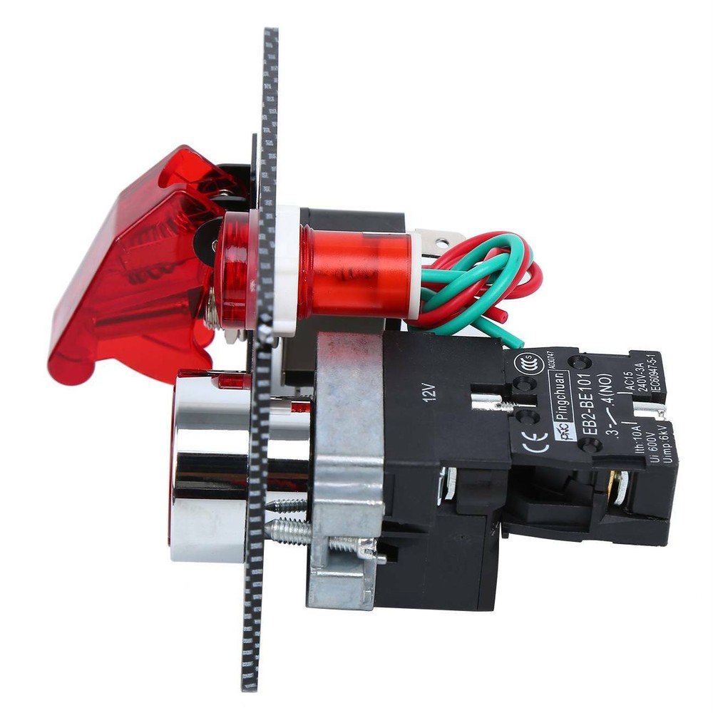 12V Carbon Ignition Switch Panel Engine Start Push Button LED Toggle Racing Car