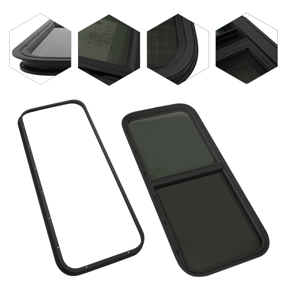 Window Teardrop Horizontal Sliding Replacement Glass Window 42 X 22 Inch RV