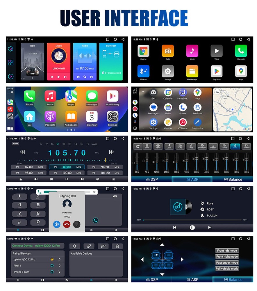 Single 1 Din 4+64G Android 14 Car Stereo IPS Touch Screen GPS USB Bluetooth AUX