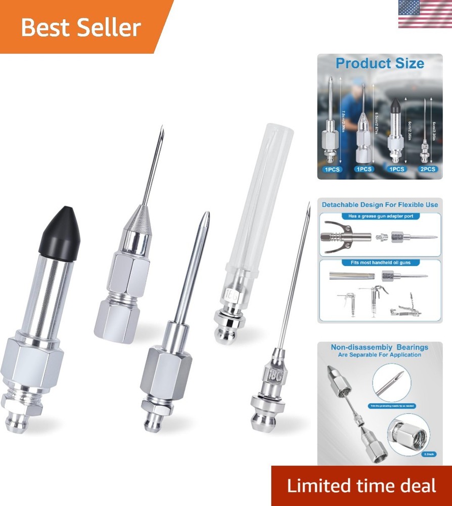 5PCS Precision Grease Needle Accessory Set for Engine Maintenance & Repair