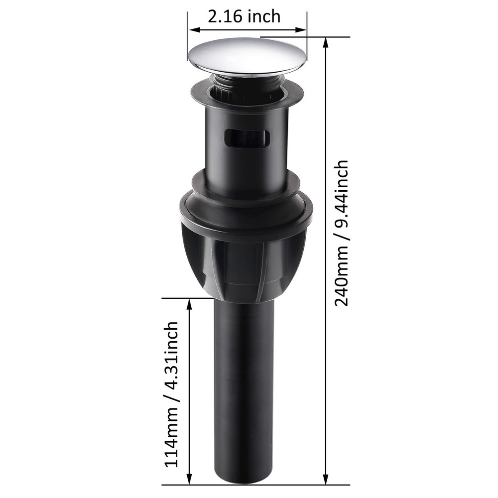 2 Pack Pop Up Drain, Bathroom Sink Drain Stopper with Overflow ,Vessel Vanity