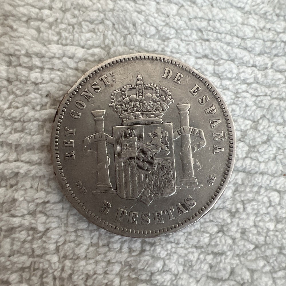 1879 Spain 5 Pesetas Silver