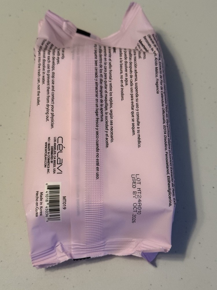 Celavi Lavender Makeup Remover Wipes 30ct