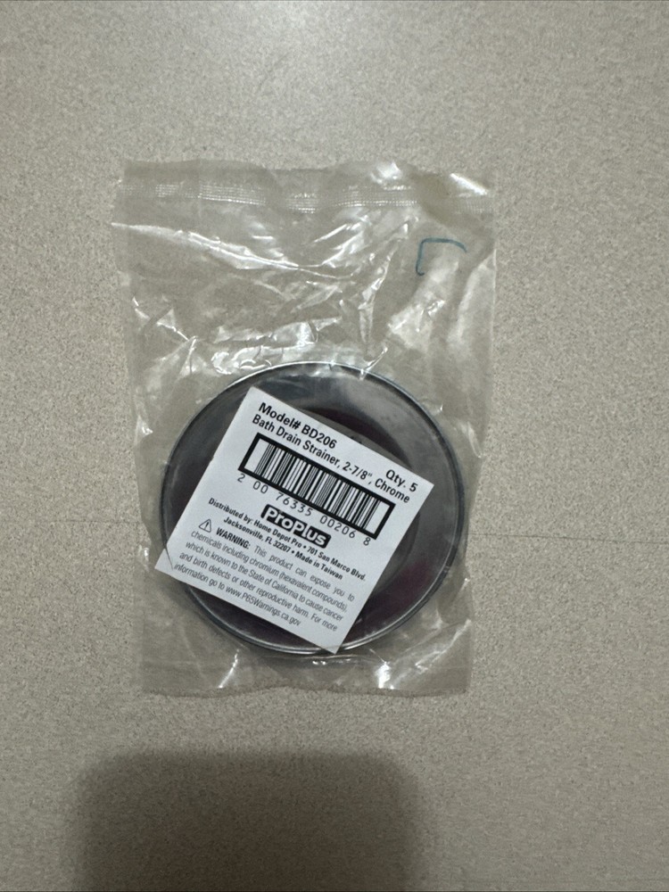 Bath Drain Strainer 2-7/8 Chrome Qty 5 #BD206