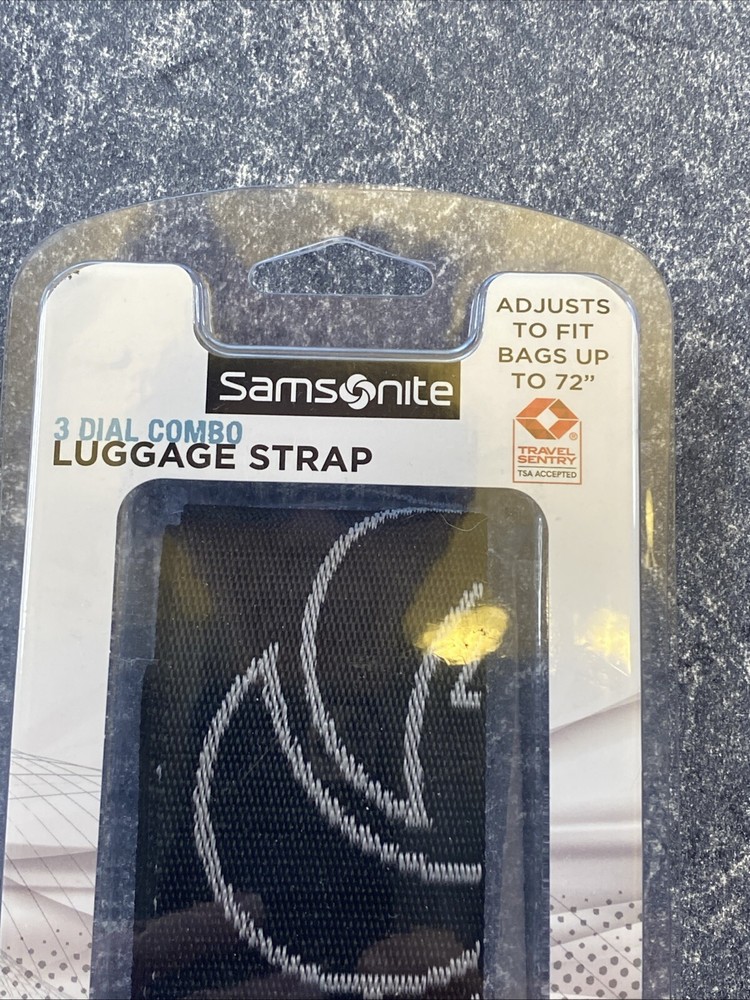Samsonite 3 Dial Sentry Combo Luggage Strap, Black Multi, Combination Lock