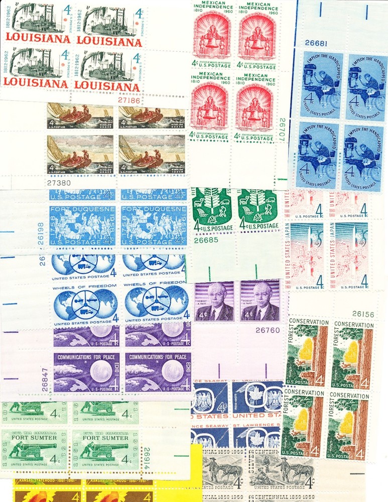 At Face Value,  25 Different 4c Plate Blocks,  All MNH !