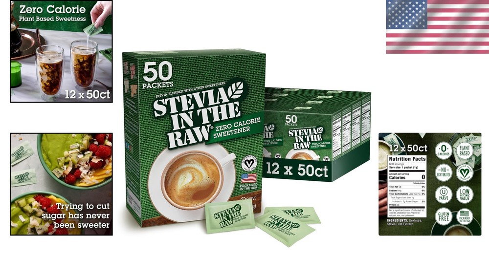 Stevia Sugar Substitute, No Erythritol, 12 Pack