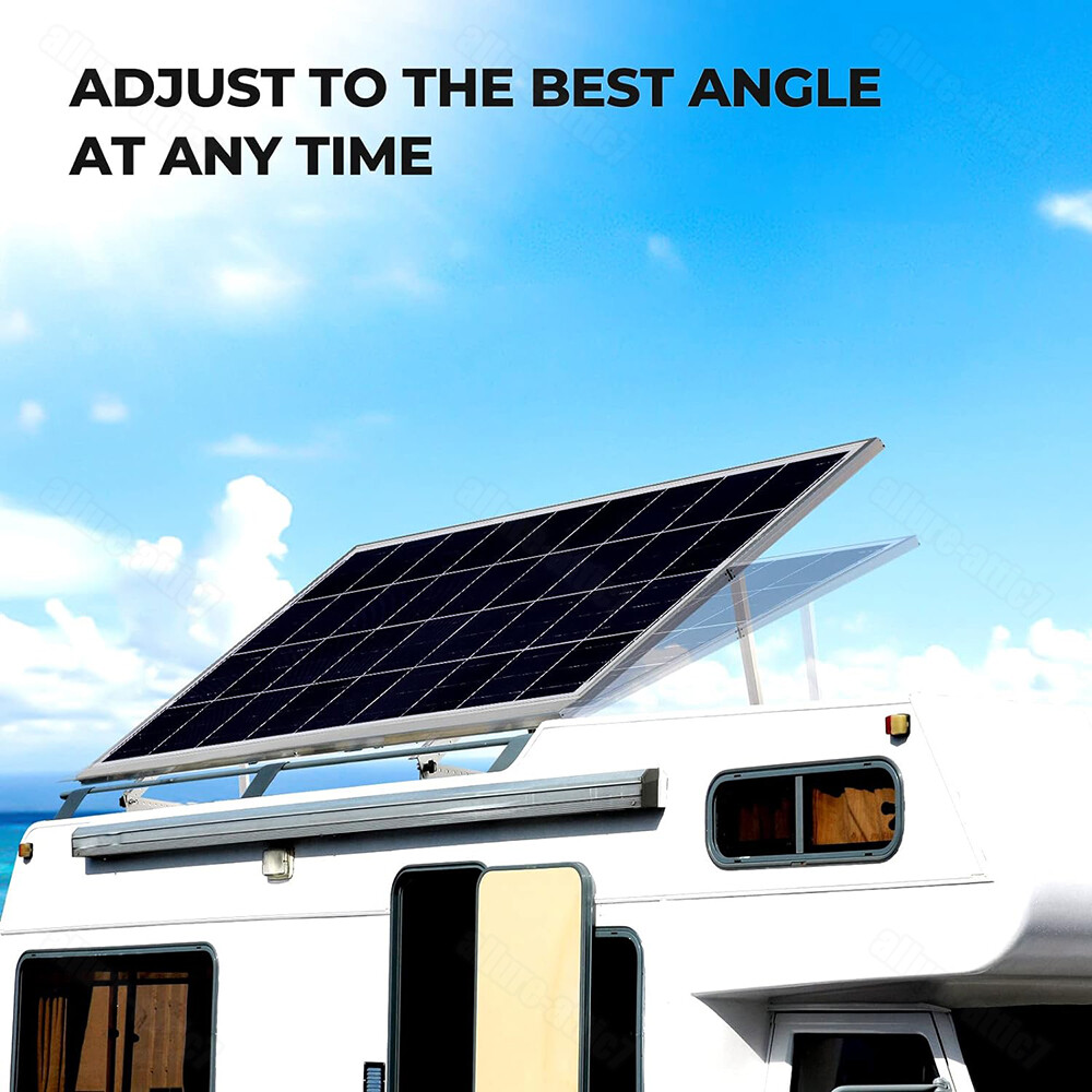 4 Set Adjustable Solar Panel RV Tilt Mounting Rack Bracket Rooftop Flat Surface