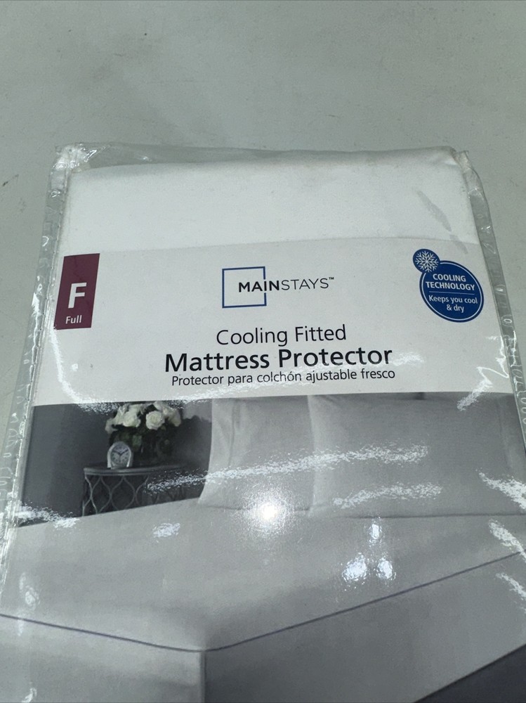 Mainstays Mattress Protector Full Fitted New in Package Cooling Waterproof