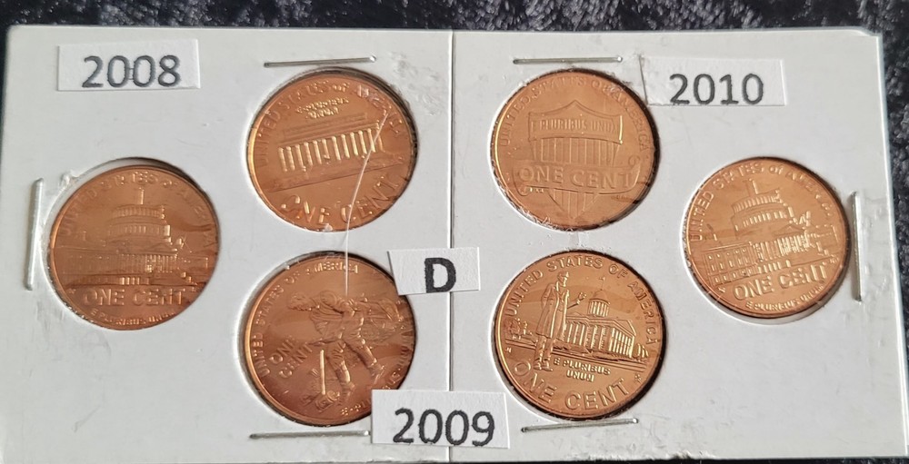 Complete 6 Piece Set Lincoln 2008 2009 2010 Cent Penny P Mint, Uncirculated