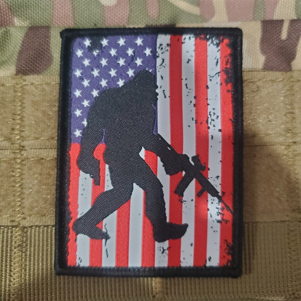 SASQUATCH Fun Sarcastic Tactical Morale Patch Hook and Loop
