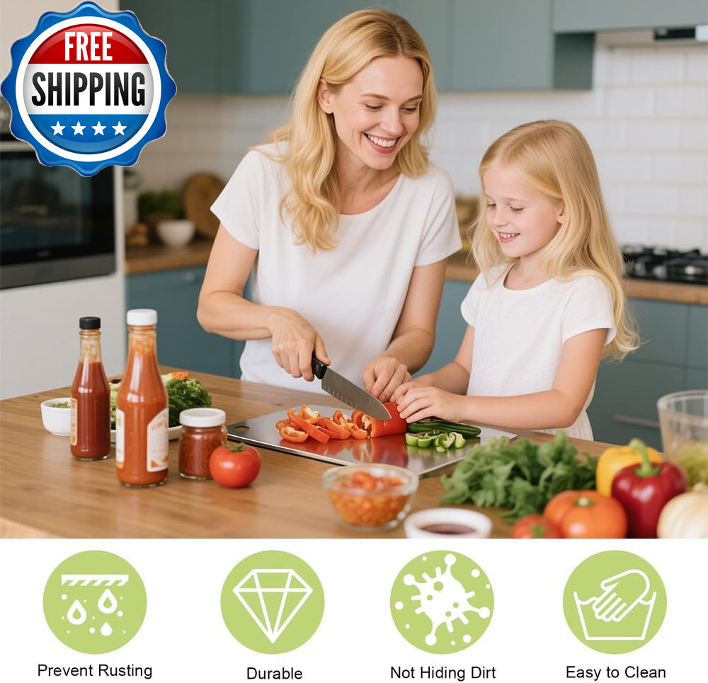 Titanium Cutting Board for Kitchen Stainless Non Stick Chopping Board...