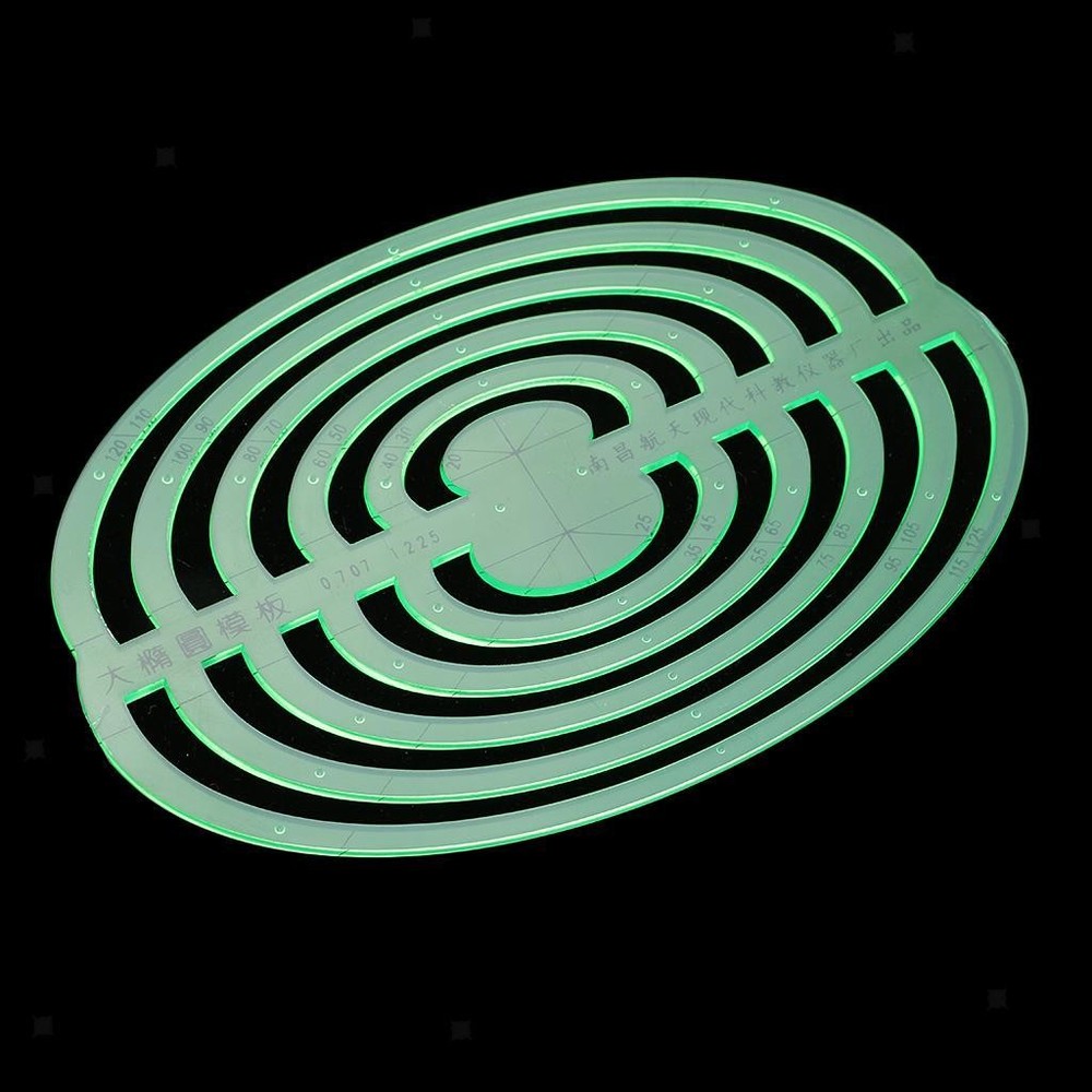 Plastic Drafting Drawing Tool Ruler Geometric Template for Students Green