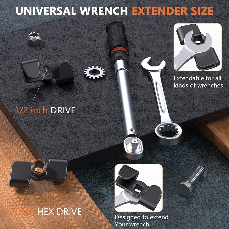 Universal Wrench Extender Adaptor for 1/2 Inch Drive Wrench Extend More Leverage