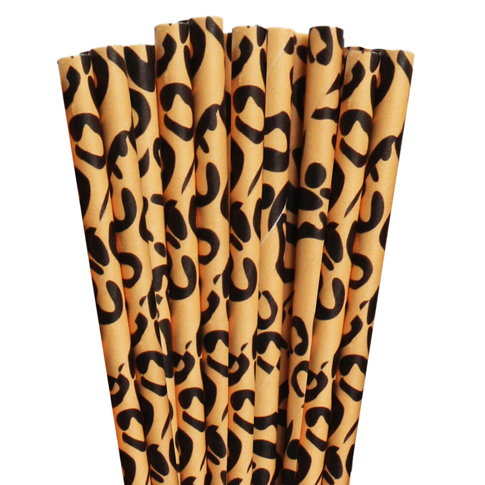 Leopard Print Cake Pop Party Straws