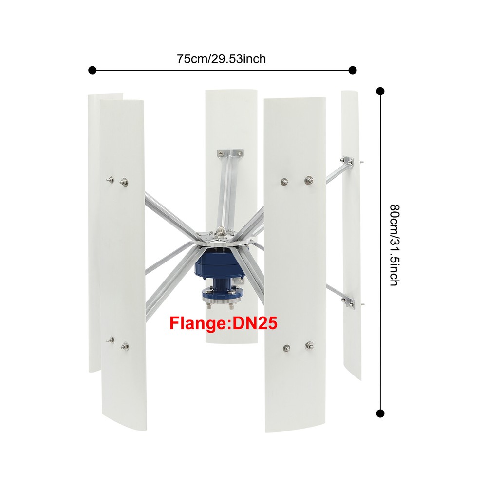 100W 12V Vertical Axis Wind Power Turbine Generator w/Controller Home Windmill