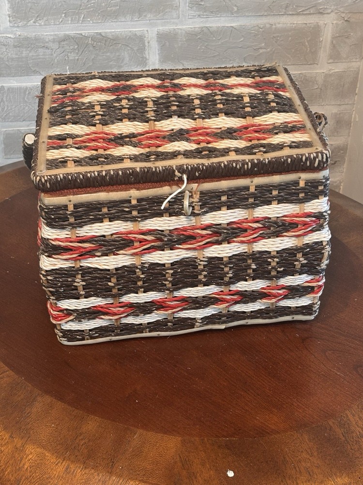 Vintage Sears Woven Sewing Basket