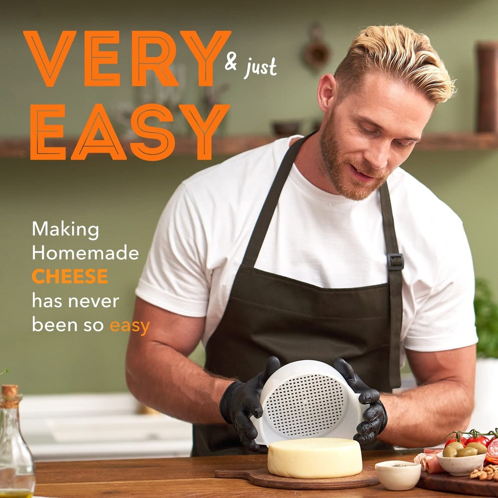 2 pcs Cheese Mold with a Follower Piston and Cheesecloth – Medium