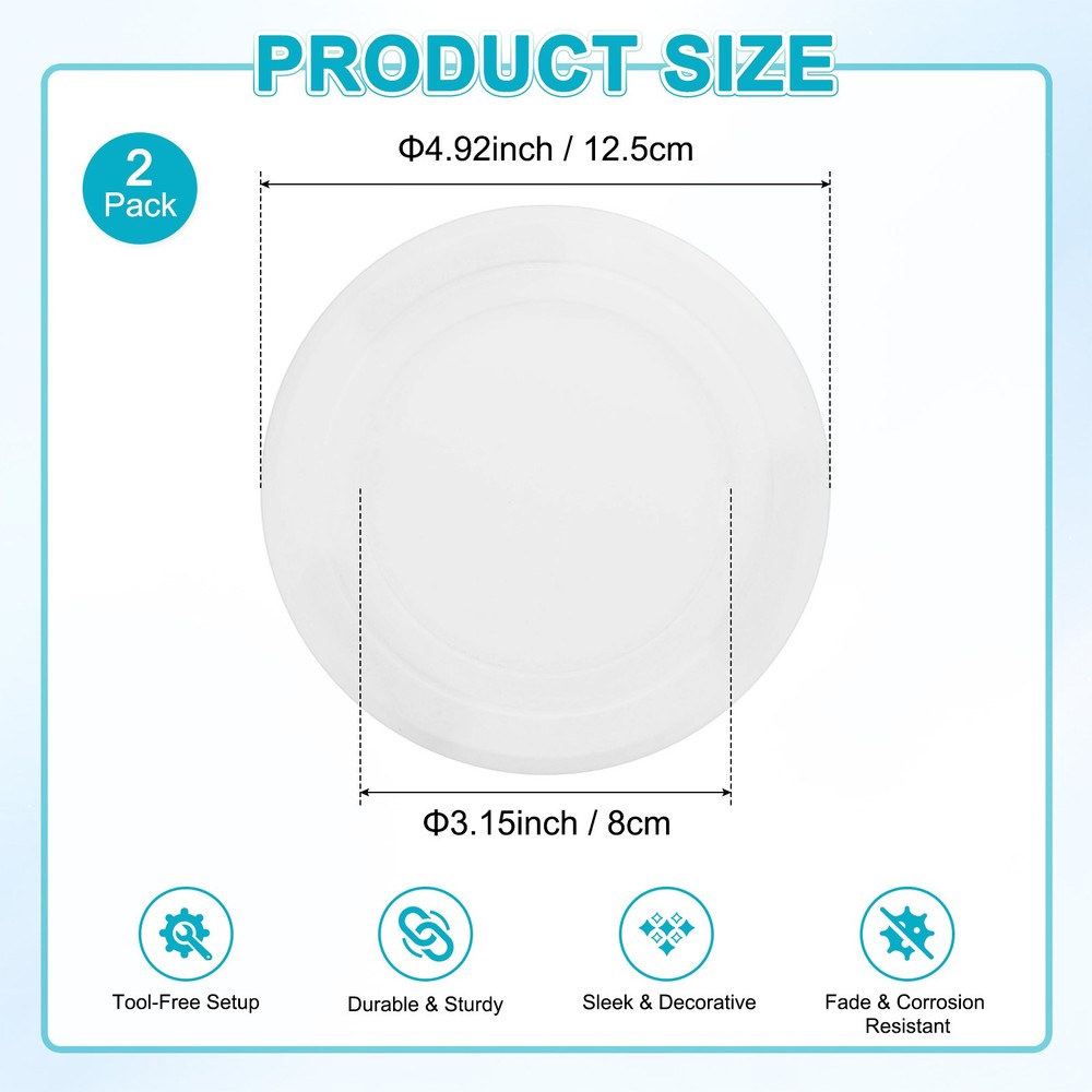 2-Pack Access Panel for Drywall, 3x3 Inch Round Plastic Removable [White]