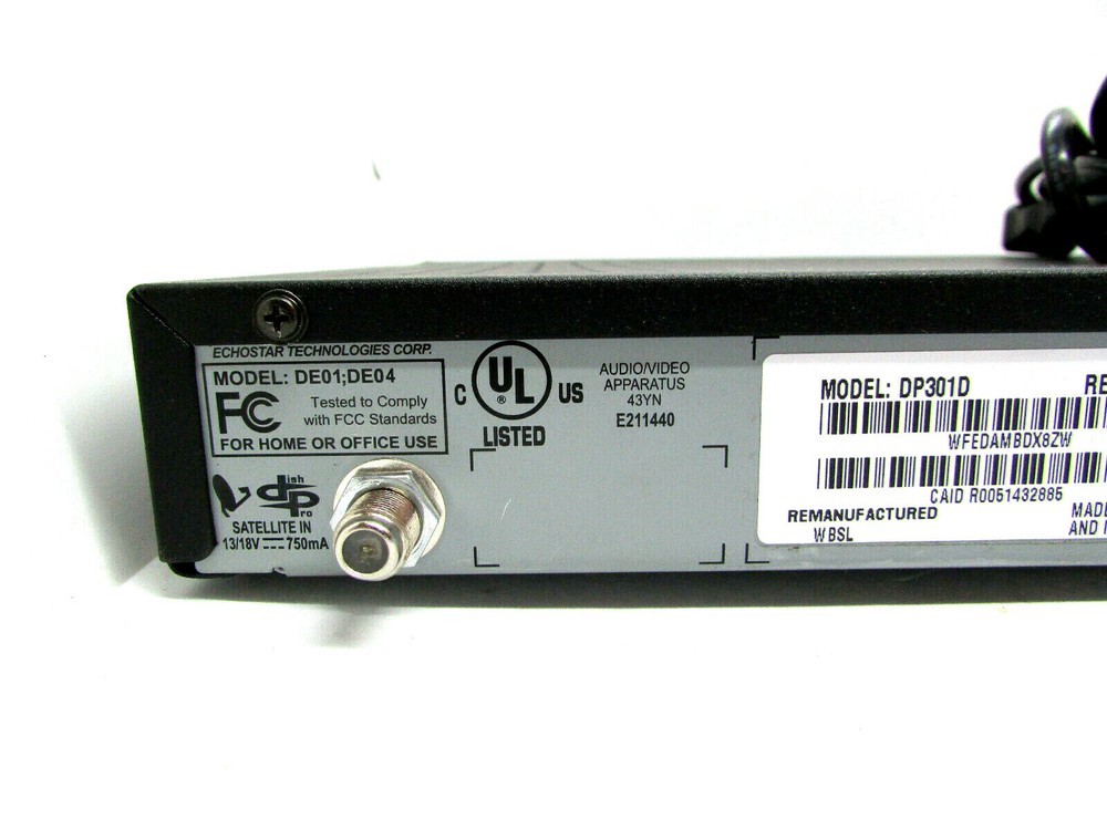 Dish Network Dish Pro Echostar DP301D MPEG2 Black Satellite Receiver No Remote