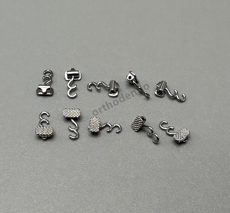 10pc/bagDental Orthodontic Crimpable Hooks Multi-Function Long Curved Left Right