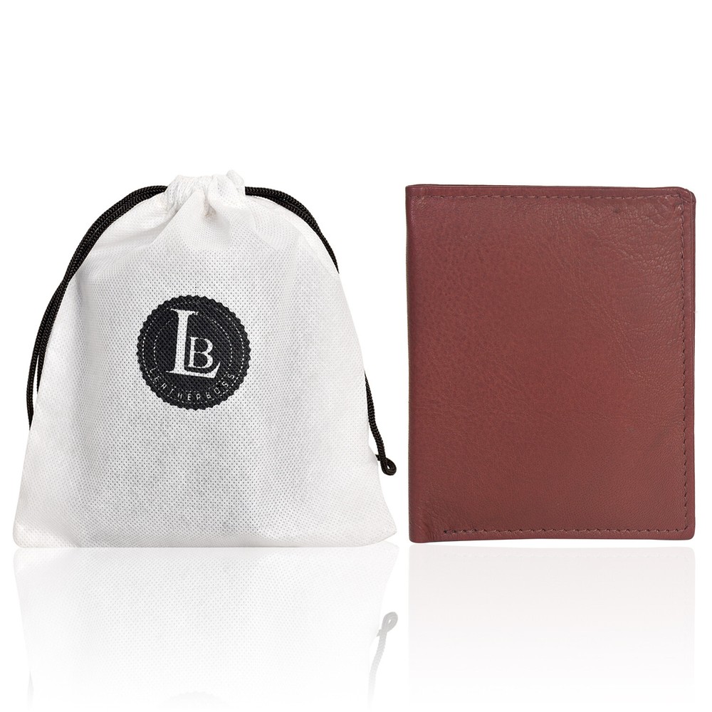 Cross Folded ID Card Case - BROWN Leather