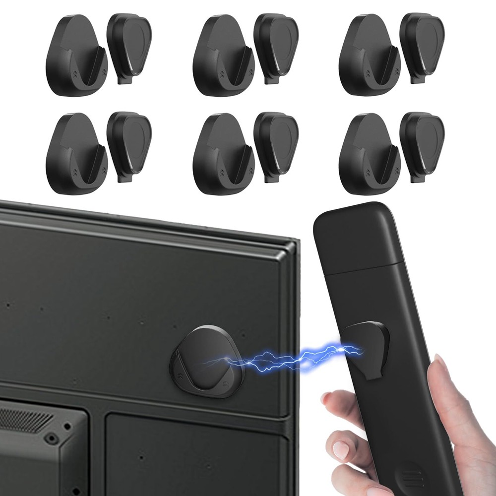6 Set Self Adhesive Wall Mount Controller Hook Remote Control Holder