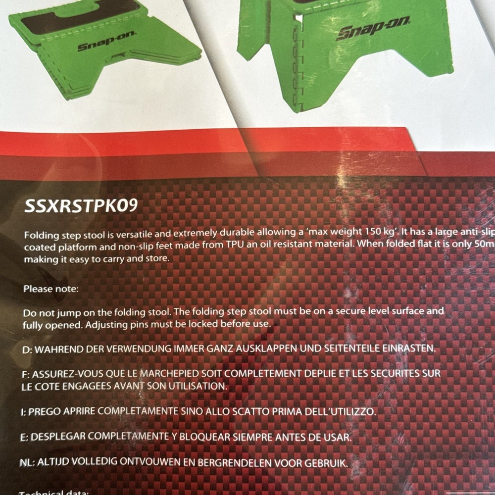 Snap On Folding Step / Stool In Green NEW