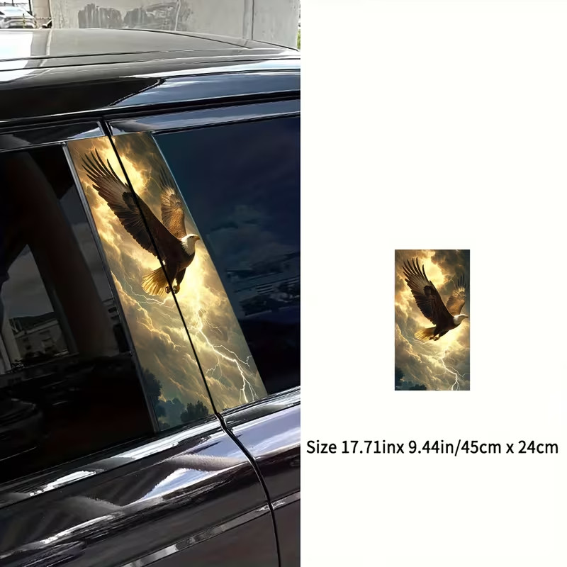 2pcs Eagle Decal Car Center Pillar Stickers - Durable Vinyl Protective