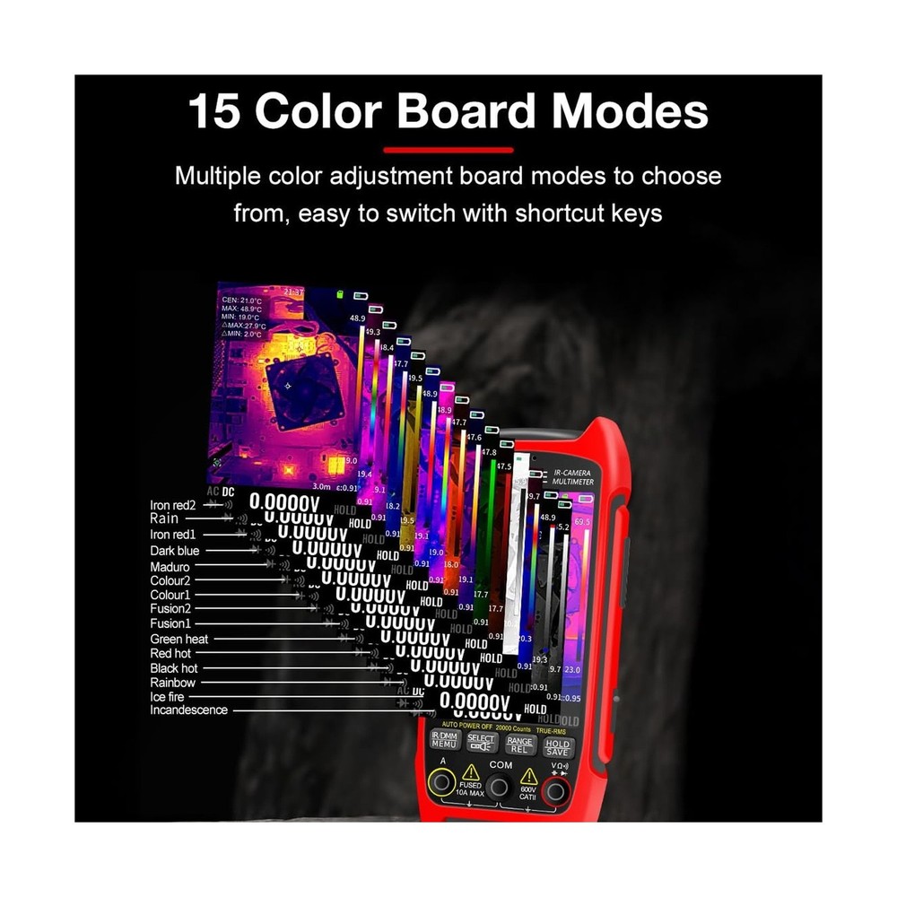 2 in 1 Thermal Imaging with 20000 Counts Multimeter Function Infrared Camera ...