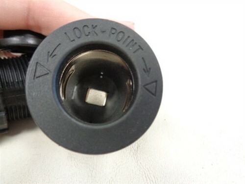 12 VOLT SOCKET OUTLET PAIR (2) BLACK MARINE BOAT