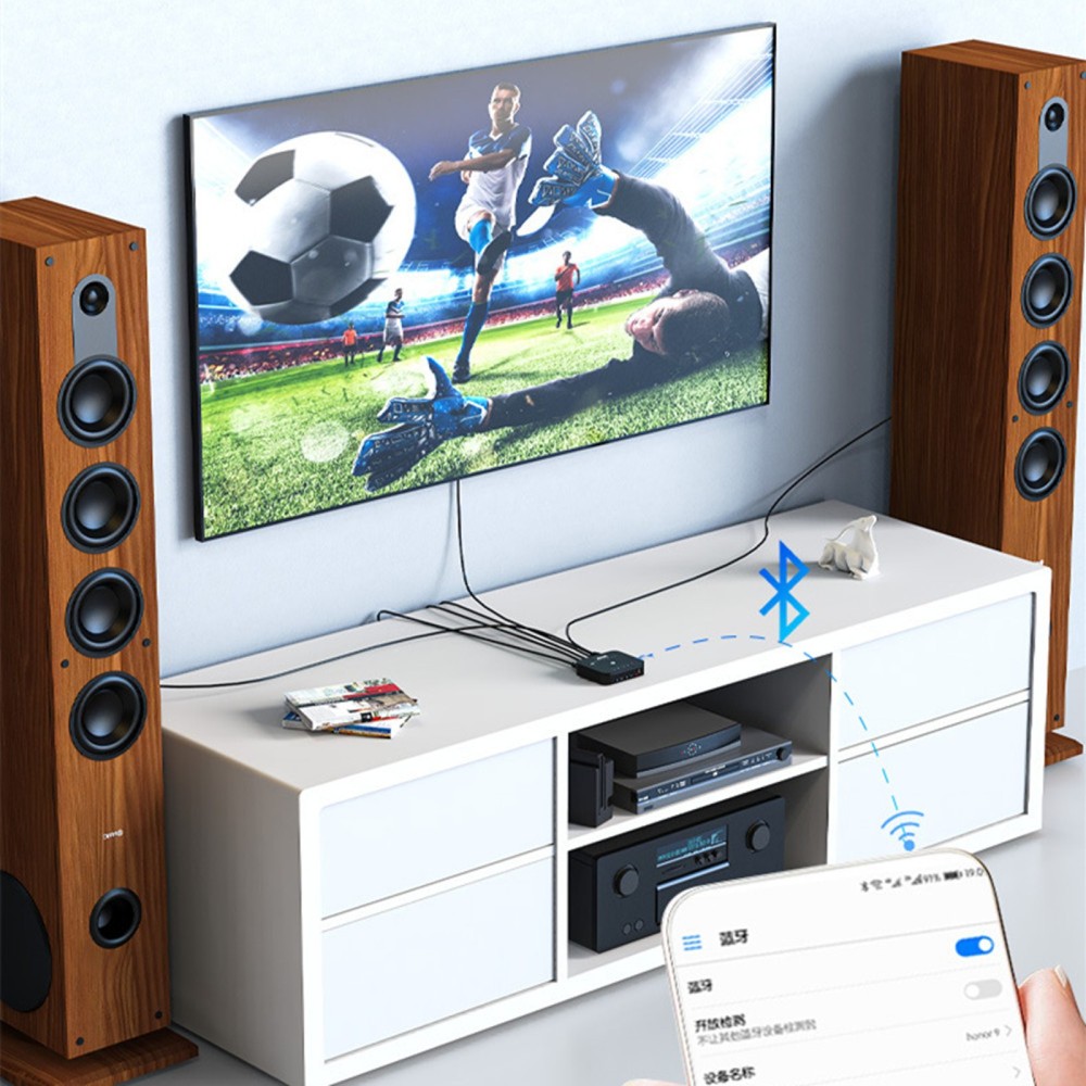 Black Bluetooth Audio Switch Box Cage Remote Control Audio Receiver Replacement