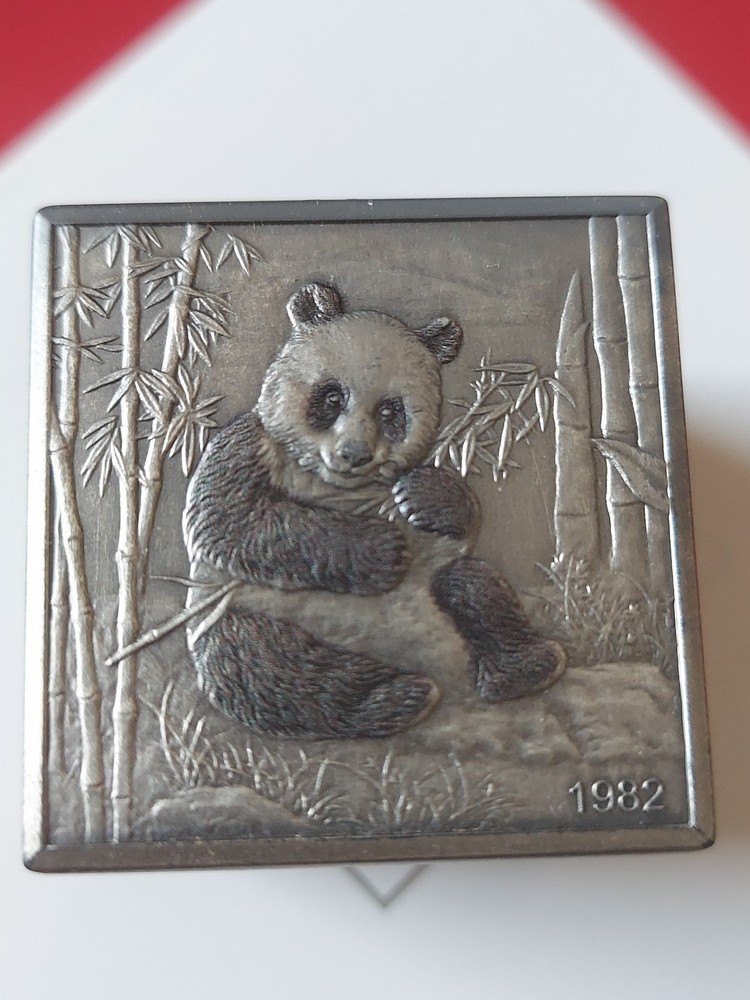 2019 China - 20oz Silver Panda 150th Anniversary Commemorative Cube.