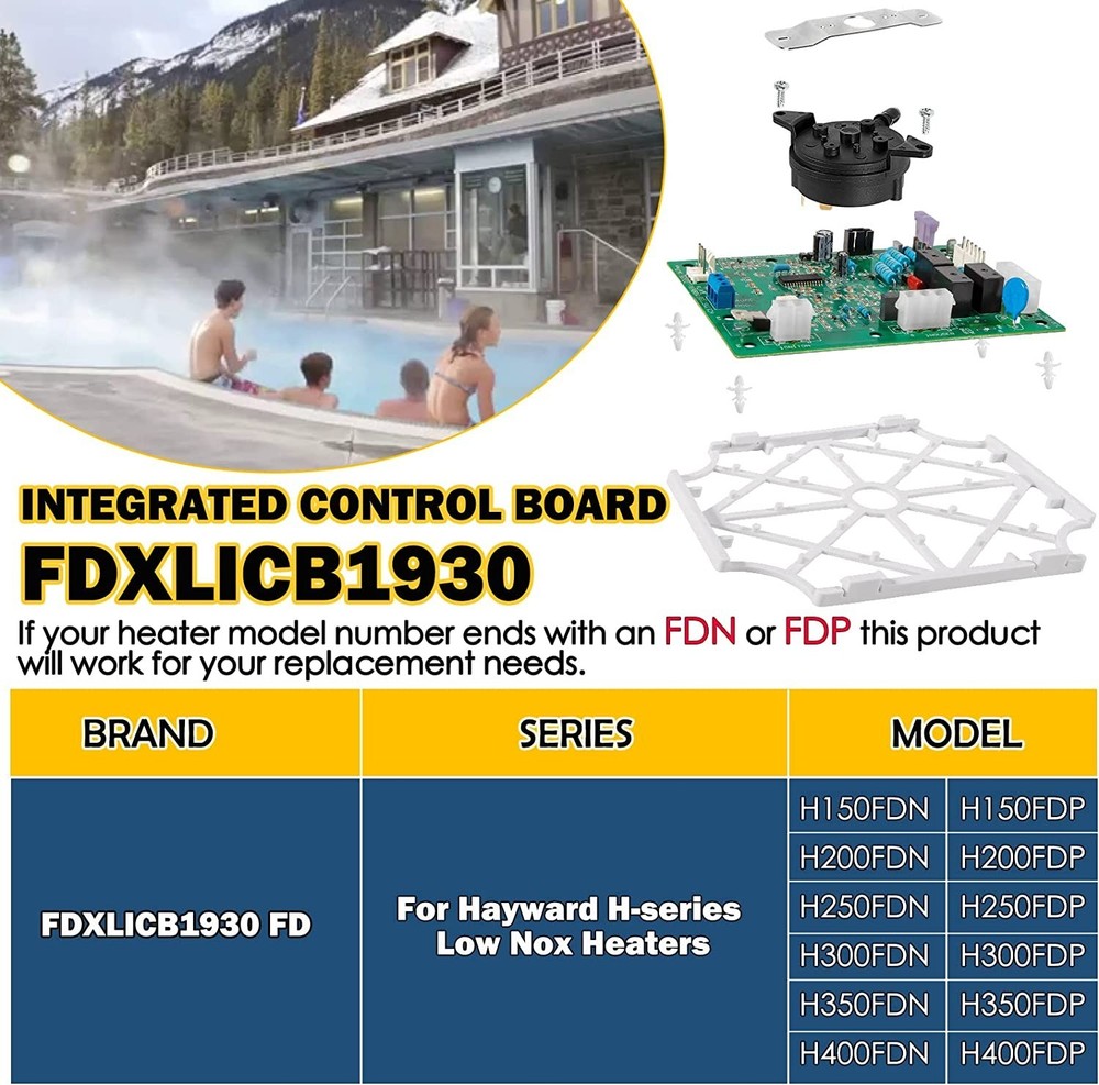 For FDXLICB1930 Hayward Heater Integrated Control Board Replacement Kit