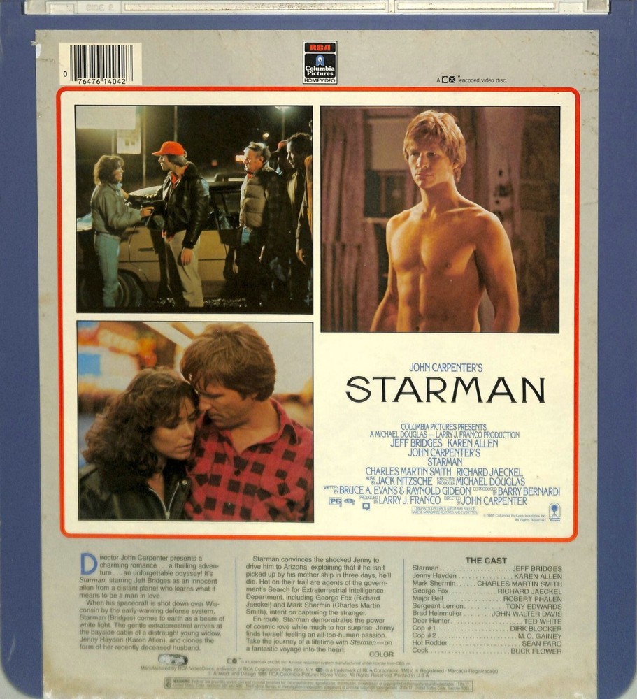 Starman (1984) Vintage CED Videodisc